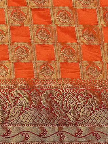 Image of Women's Banarasi Silk With Jacquard Print Saree With Blouse