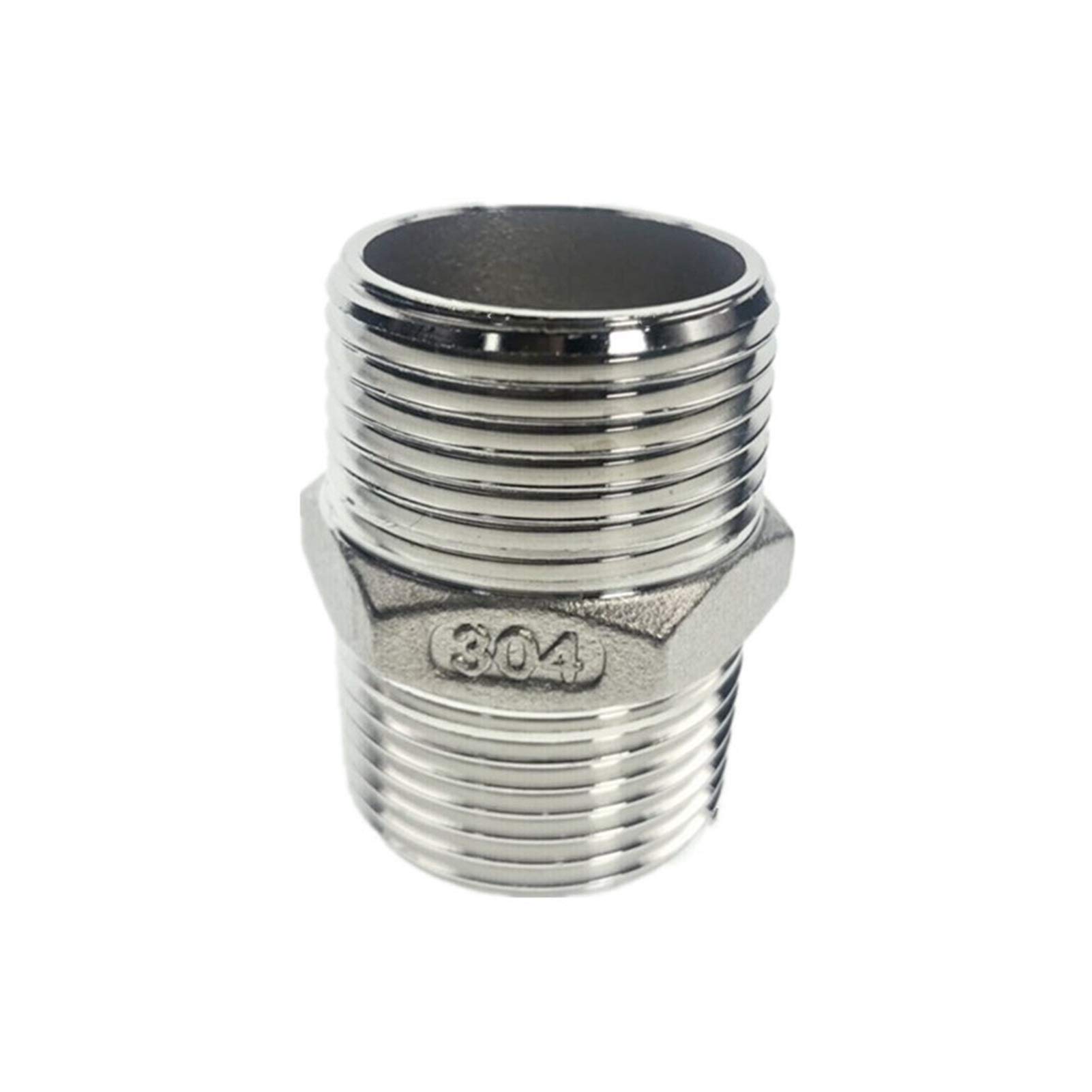 Männliche gerader Sechseckverbindung Nippel Rohrverbindung 304 Armaturen Edelstahlgewinde 1/2 "Stecker + ABC DShanLa (Thread Specification : DN100)