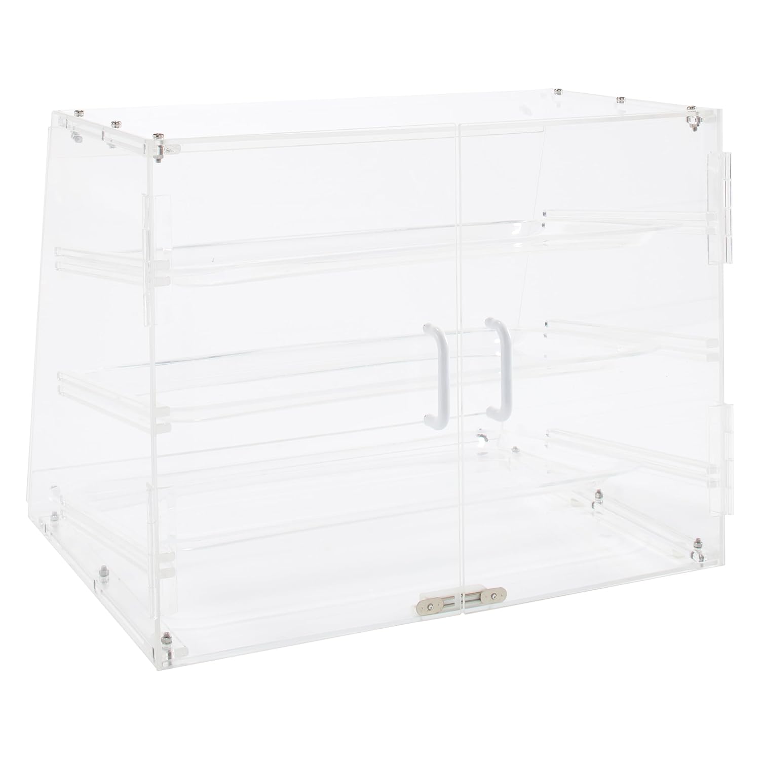 Winco 3-Tier Pastry Display Case, Acrylic Medium | Dishwasher safe, BPA-free, Rear door, Great for Appetizers, Desserts, Buffet Displays and Catering