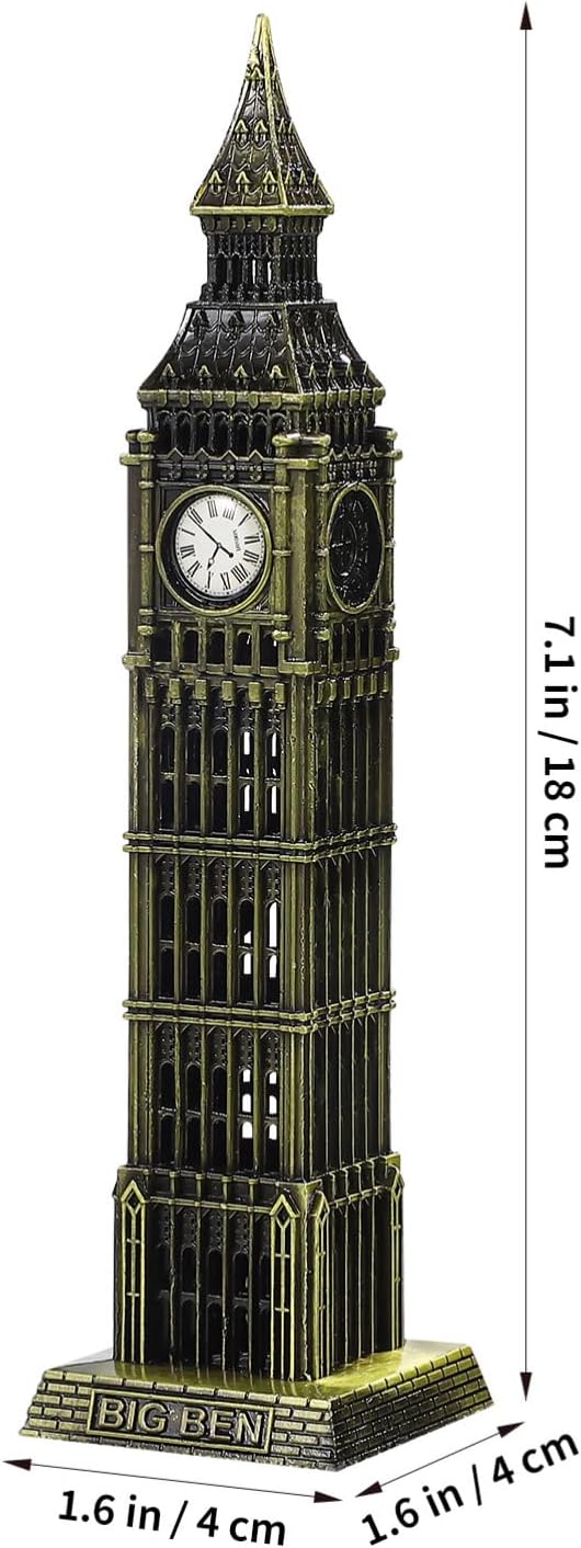 Gatuida London Decor Metal Building Model 7.08in England Landmark Sculpture for Home D Cor Office Desk Shelf Accent Tabletop Display and Souvenir Gift image 4