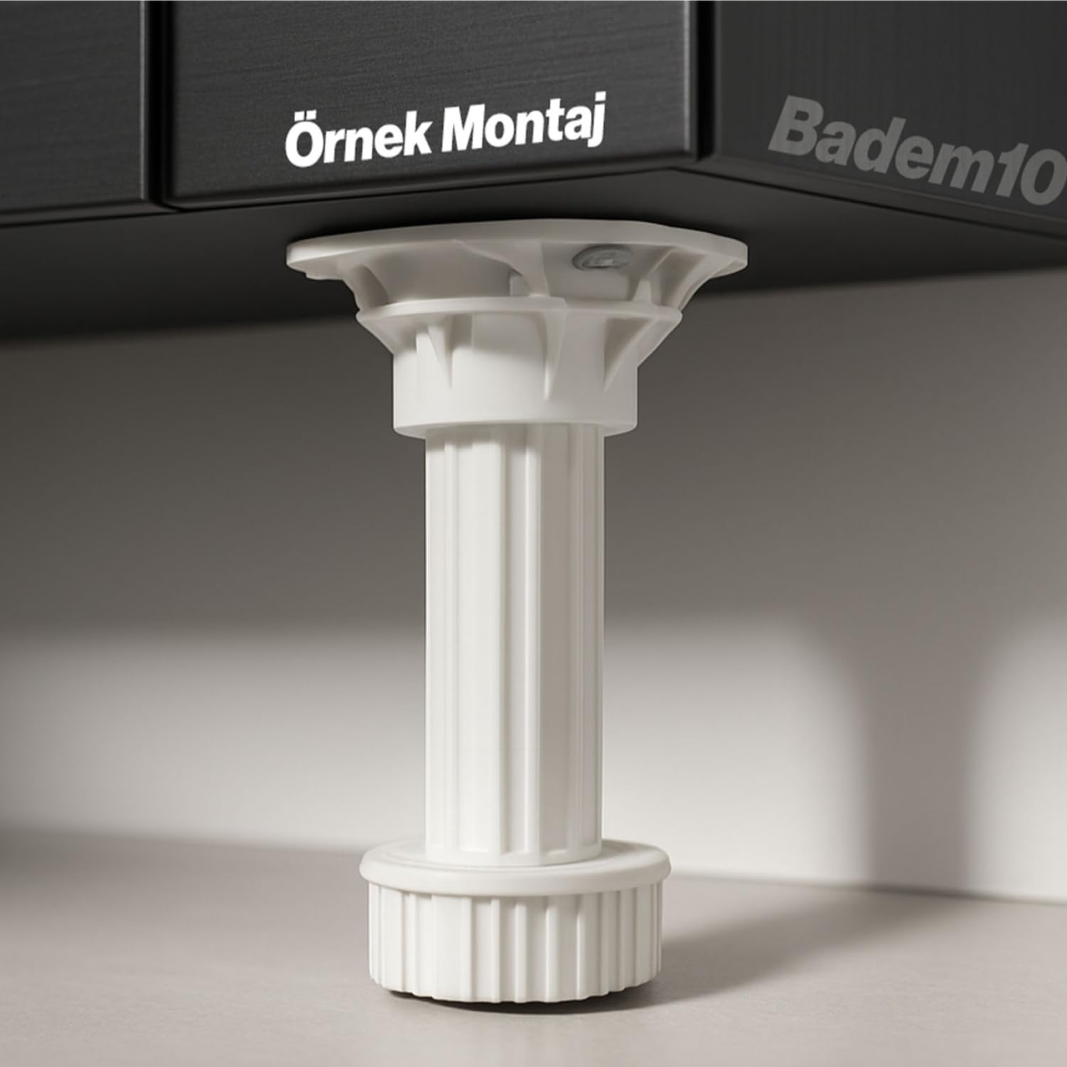 Ayarlanabilir 1 Adet (10+2 cm) Plastik Ayak Dolap Mobilya Tezgah Yükseltici Yükseltme Ayağı GRİ
