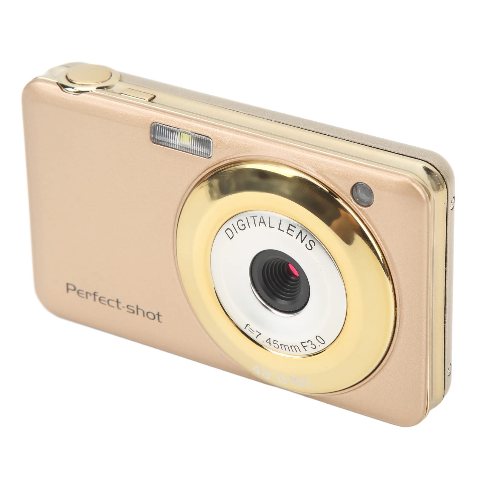 Aparat Cyfrowy, Mini Aparat Cyfrowy Mały Aparat 2,7 Cala 48 MP o Wysokiej Rozdzielczości z 8-krotnym Zoomem Cyfrowym dla Początkujących Dzieci (GOLD)