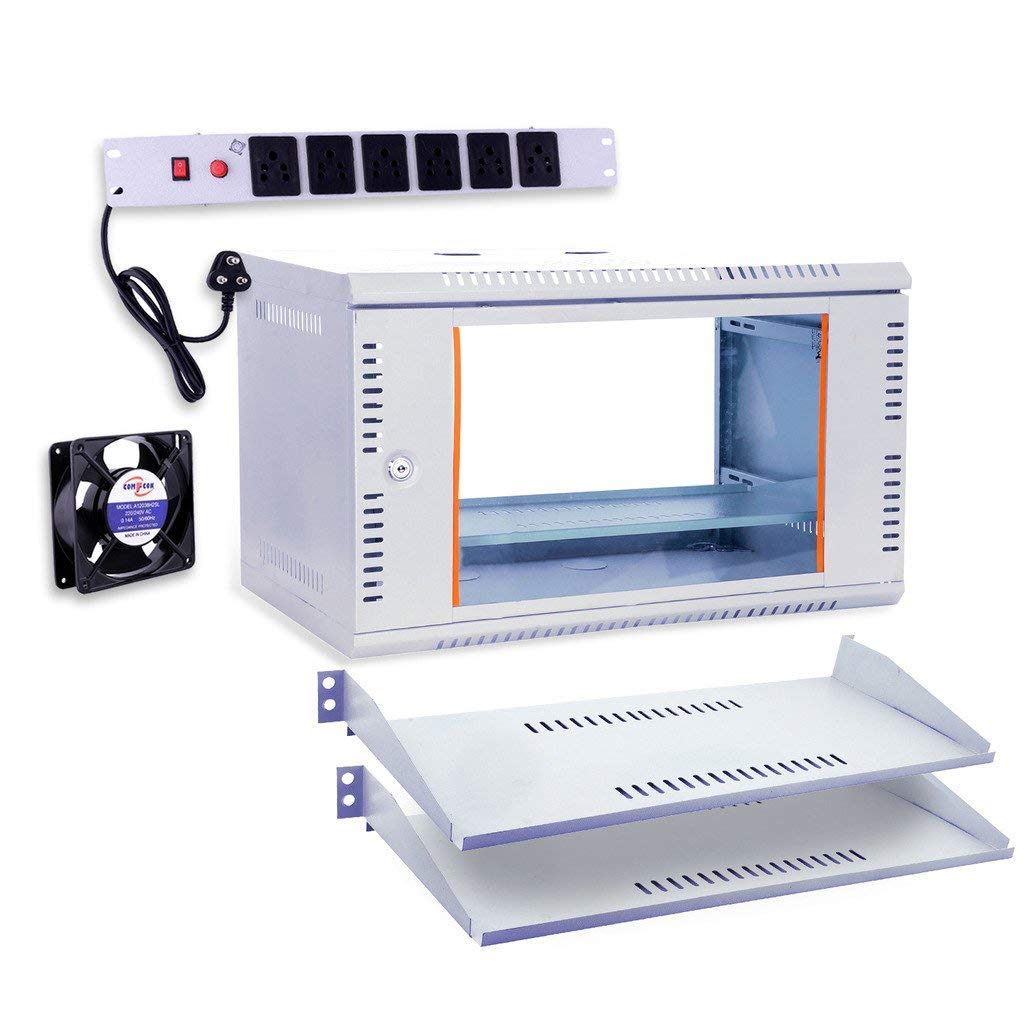 Server Rack 6U Combo Wall Rack Mount 6 Power Socket & Cable