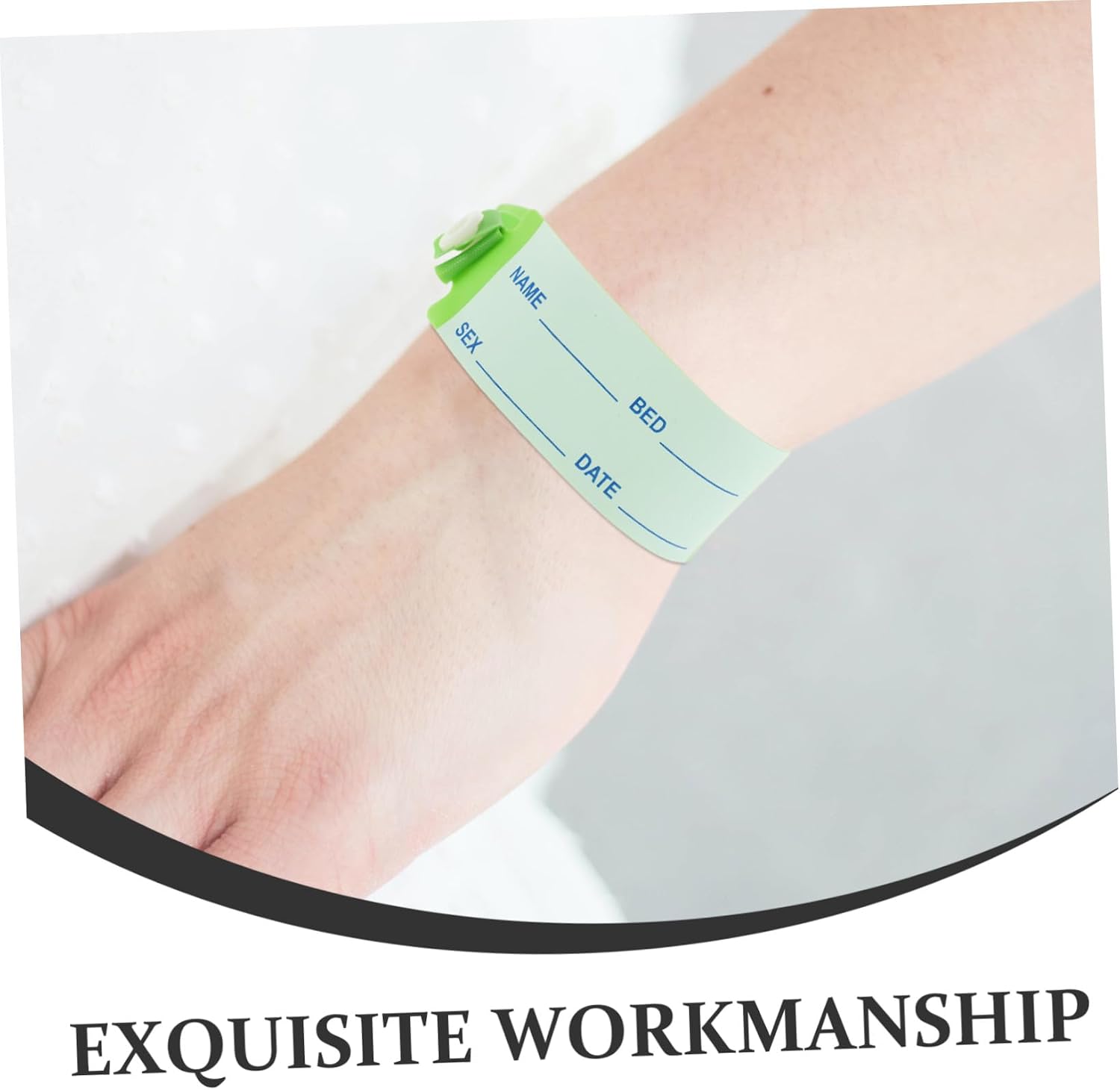 Cabilock 100pcs Id Wristbands for Hospital Use, Writable PVC Patient Identification Bracelets, Adjustable Size for Adults and Elderly, for Emergency Situations and Admission