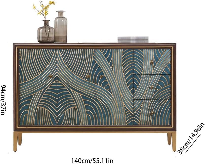 Sideboard Cabinet Retro Creative High-end Dining Sideboard Household Multi-Functional Entrance Cabinet Kitchen Storage Cabinet Sideboard Cabinet with Drawers