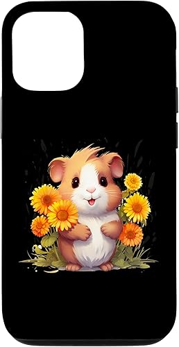 Miniatura 4 de iPhone 12 mini Guinea Pig with Flowers for a Guinea pig Lover Case