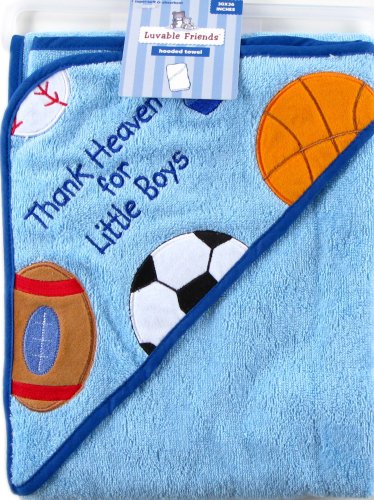 Image of Luvable Friends Thank Heaven Hooded Bath Wrap, Blue