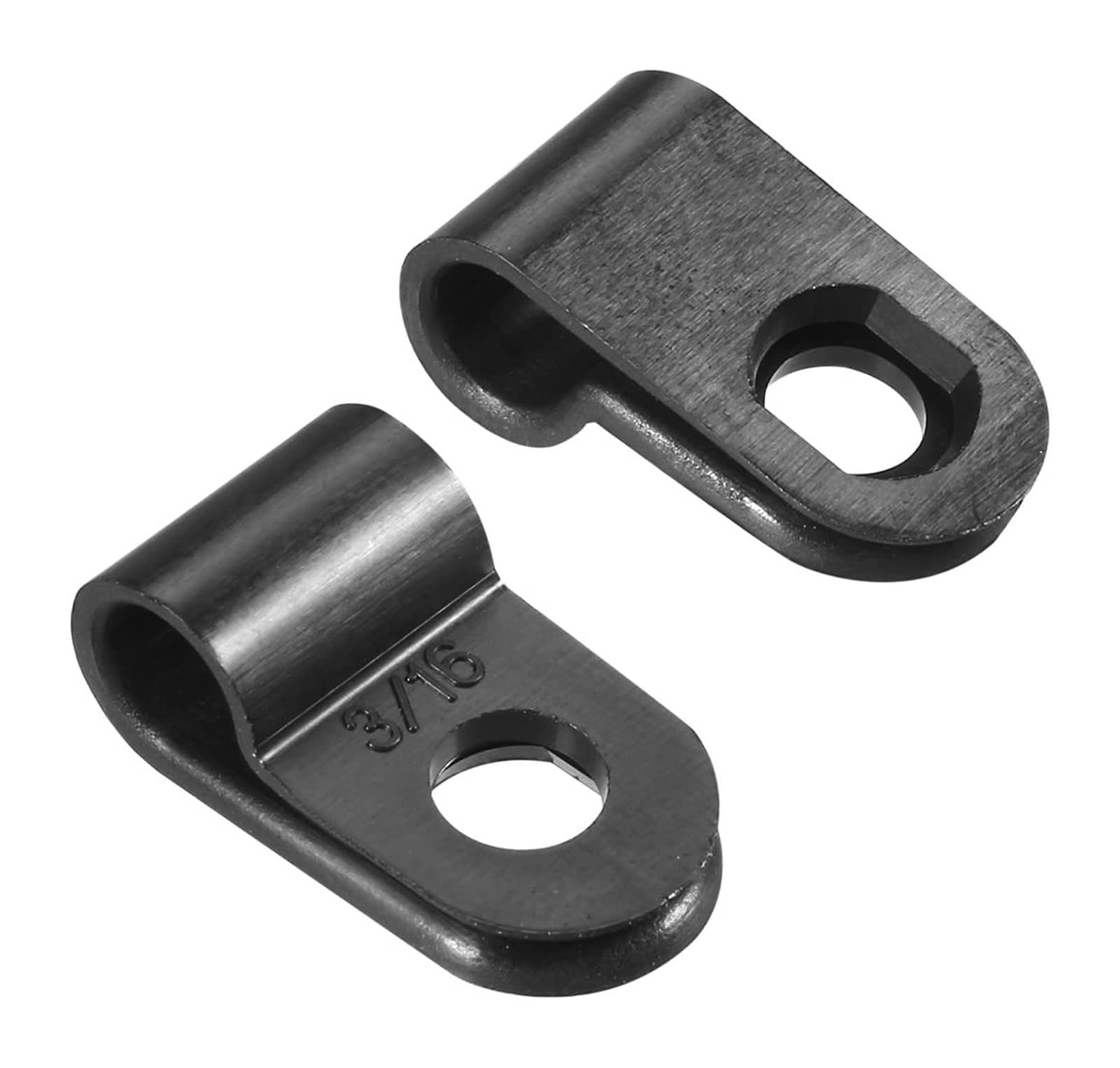 Kabel-Finisher, Kabelmanagement-Organizer-Klemmen, Zuhause und Büro, 300 Stück, Nylon-R-Typ-Kabelklemmen, Organizer-Kabelklemmen for Kabelmanagement, 4,8 mm, Schwarz, UC-0,5