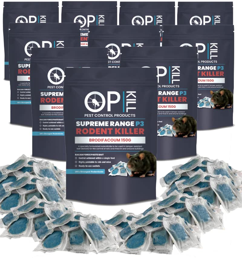 Rat Poison & Mouse killer Multi Pack - 1.5kg Strongest Supreme Range Bait Available Single Feed Fast acting and Safe for Professional and Domestic use Professional Choice Paste Sachets