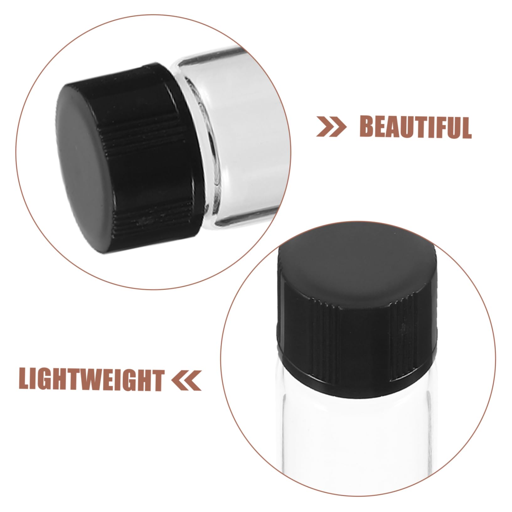 MAGICLULU 100 Pezzi Bottiglie di Vetro da 5ml con Tappi, Flaconi Campione Trasparenti con Fondo Piatto in Vetro, Facile da Riempire e Tenuta per Laboratorio