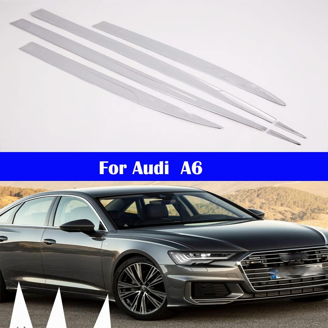 Car exterior decorative strip modified carbon fiber decorative strip For A6 2019-2020-2021-2022 (2 Nirror cover Black)