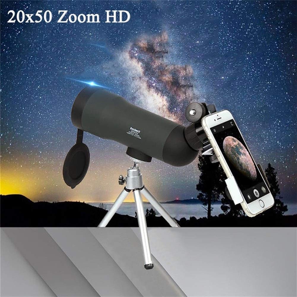 LYGXWJFC Lunety dla dorosłych o dużej mocy, monokularowy teleskop zewnętrzny z zoomem 20x50, wersja nocna z lornetką na statywie
