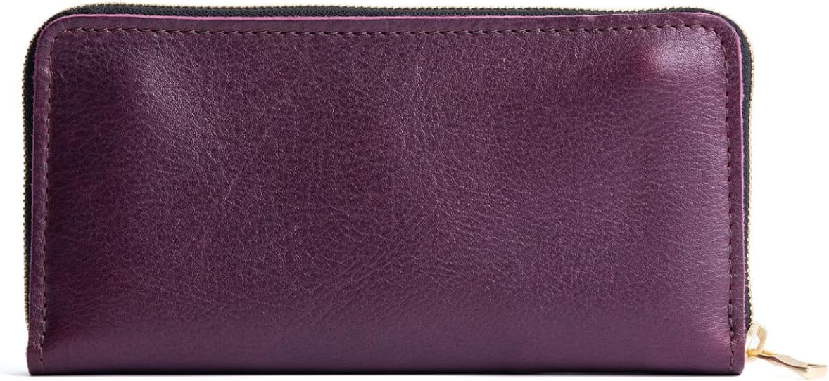 Portland Leather Goods Women's Accordion Zip Wallet – Handcrafted in Durable, Full-Grain Leather – 8 Card Slots & Secure Zippered Pocket – Plum - Image 7
