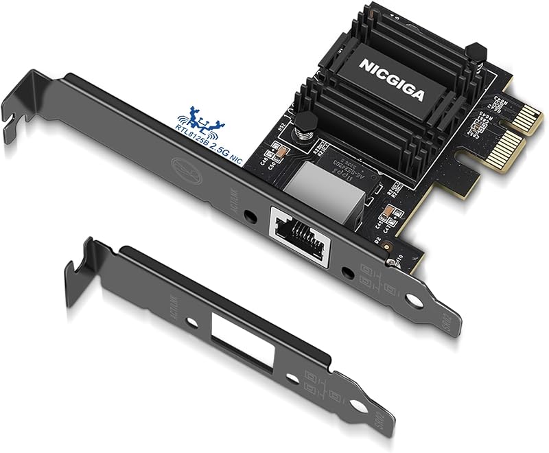 2.5G Base-T PCIe Network Adapter, Realtek RTL8125B 2.5Gbps/1Gbps/100Mbps PCI Express Gigabit Network Card Convert to Ethernet RJ45 LAN Port for Gaming/Office, Support Windows/Linux