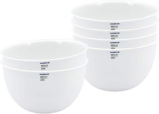 KPM Berlin LAB Bowl-Set 6-tlg., Porzellan, weiße Porzellanschalen 0,6l, handgefertigte minimalistische Porzellanschüssel, Müslischalen im Geschenkkarton