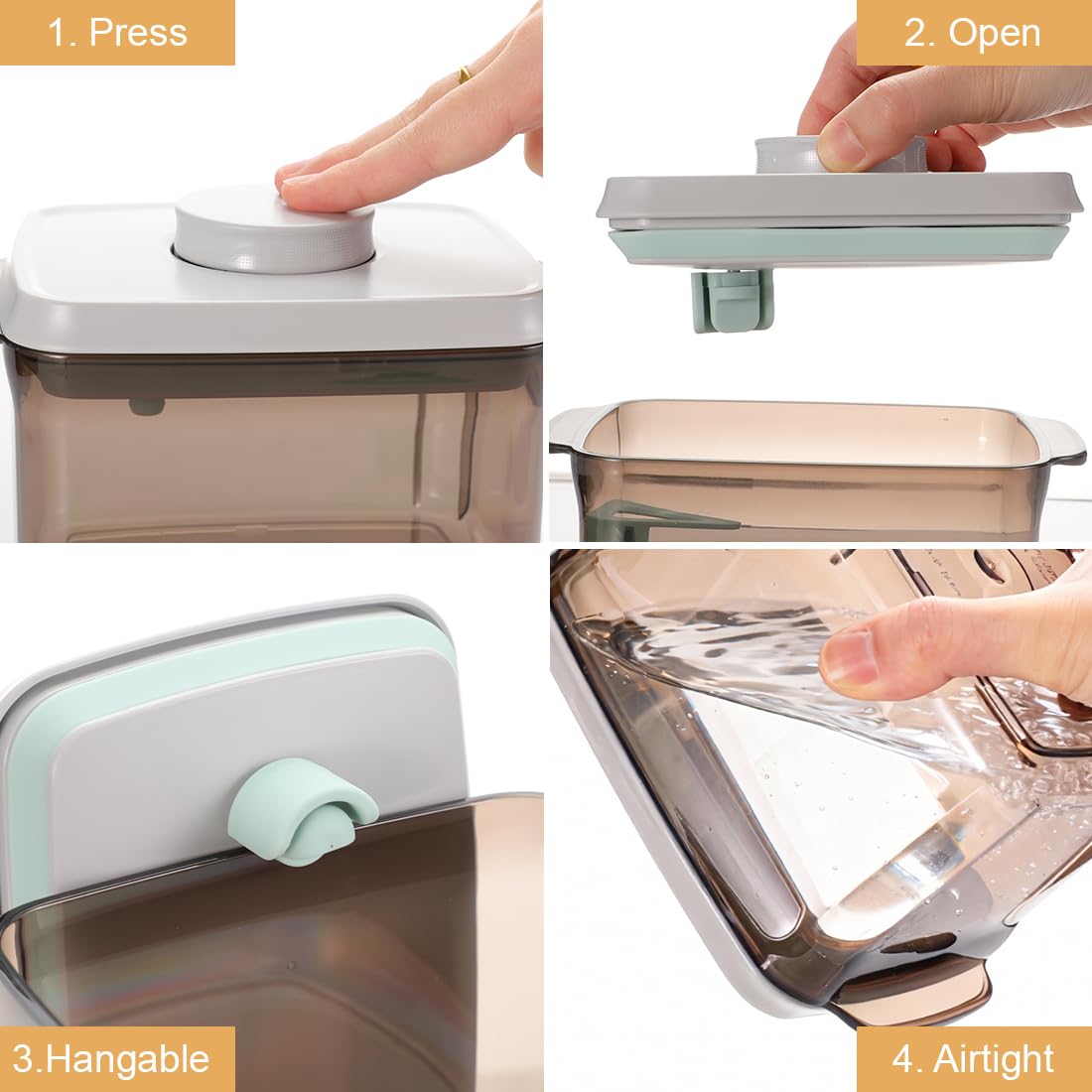 Dispenser per latte in polvere, 1700 ml, contenitore sigillato con cucchiaio, latte in polvere, contenitore per alimenti per latte in polvere, farina, legumi