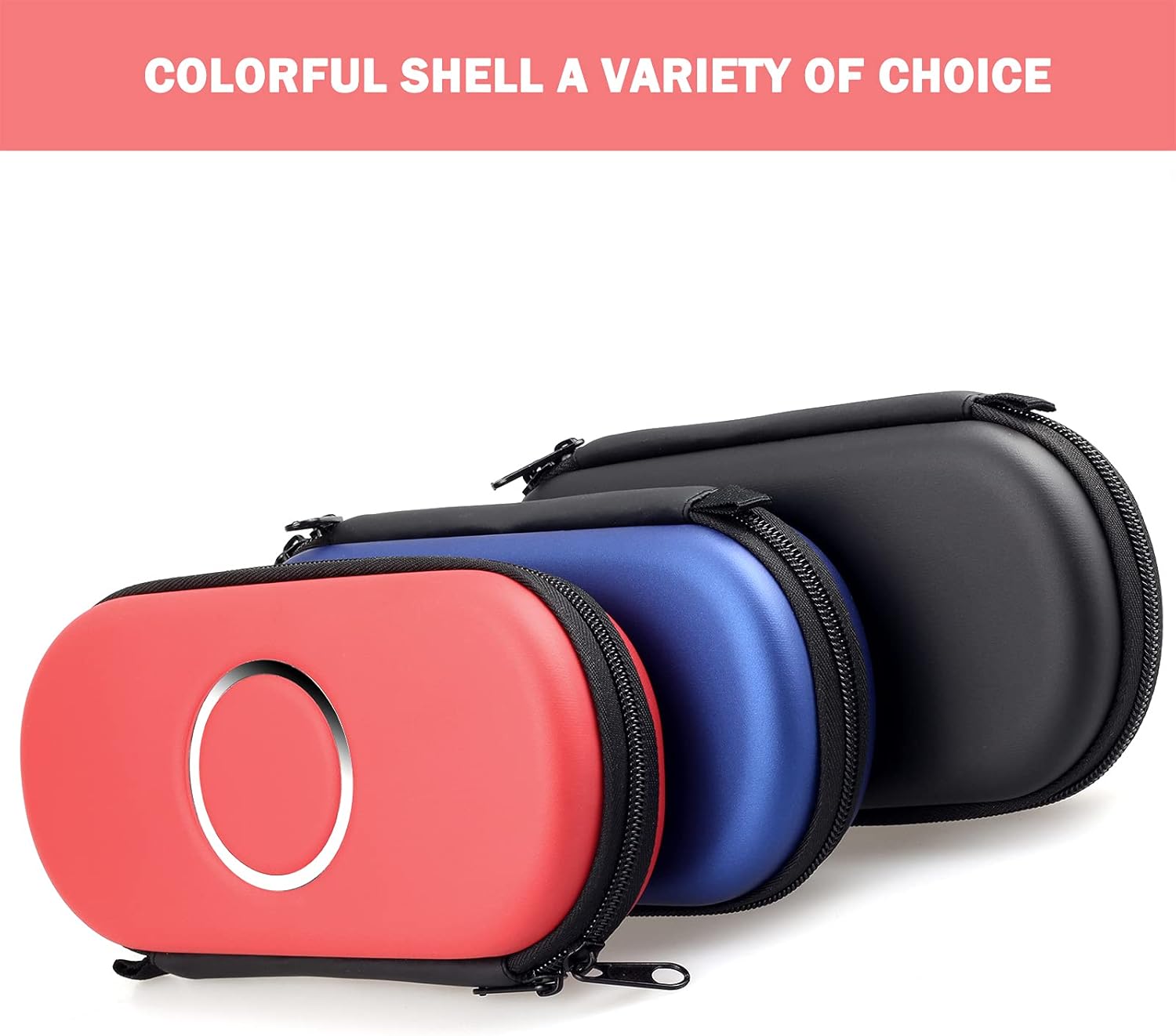 Protective Hard Carrying Case Cover Pouch Portable Travel Organizer Bag for Sony PSP 1000 2000 3000 Game Console , Shockproof Playstation Vita Travel Pouch red