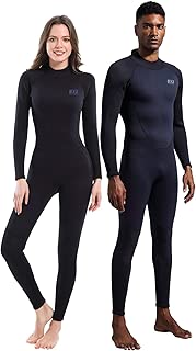 Dark Lightning Premium CR Neoprene Wetsuit, Women and Mens Full Suit Scuba Diving Thermal Wetsuit in 3/2mm and 5/4mm - coolthings.us