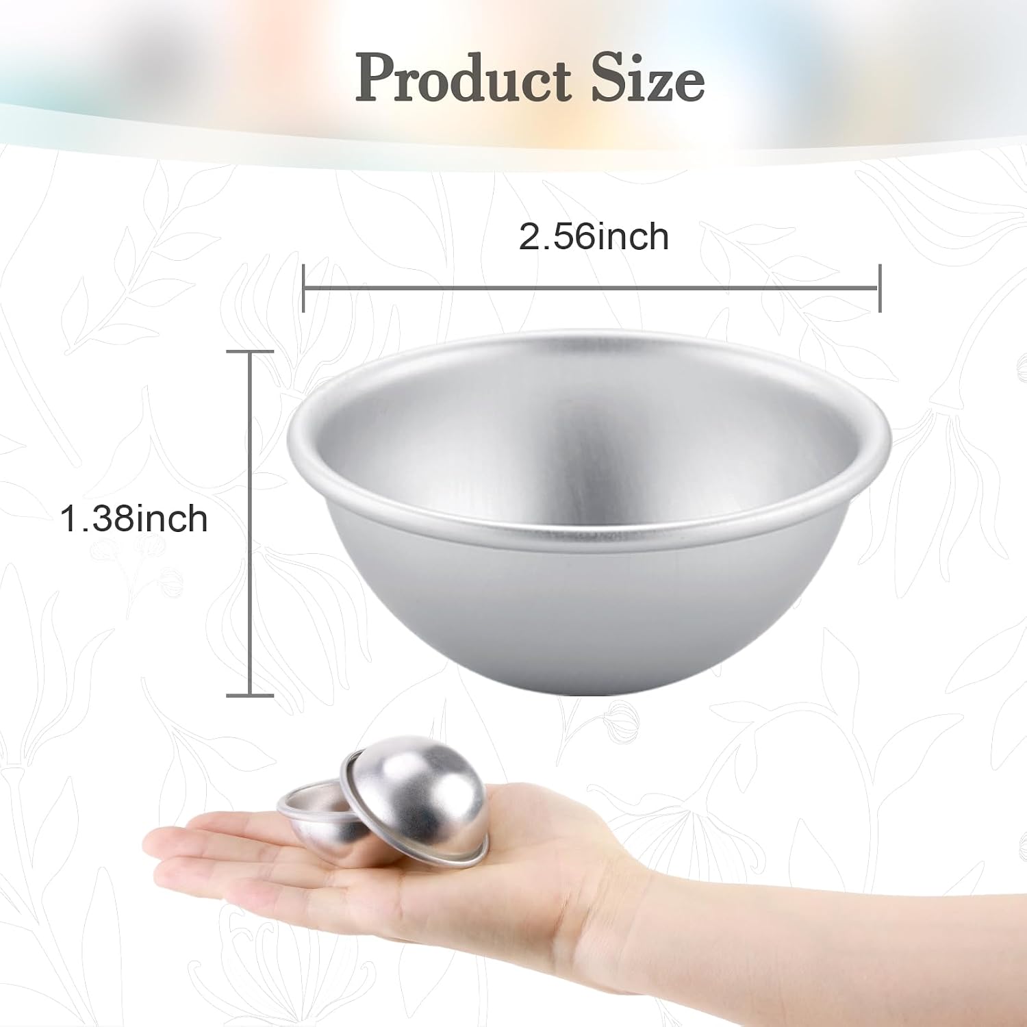 Caydo 20 Pieces 10 Set DIY Metal Bath Bomb Mold for Crafting DIY Making Supplies (2.56inch)