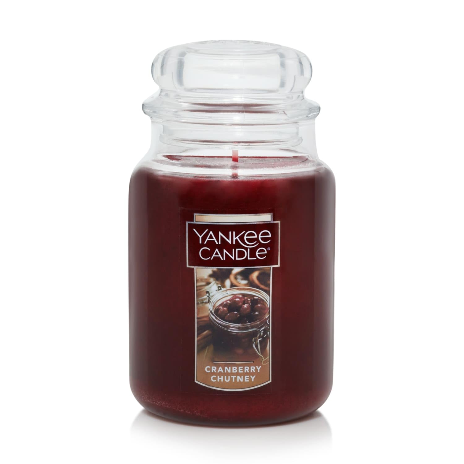 Cranberry Chutney Scented, Classic 22oz Large Jar Single Wick Candle, Over 110 Hours of Burn Time, Great for gifting