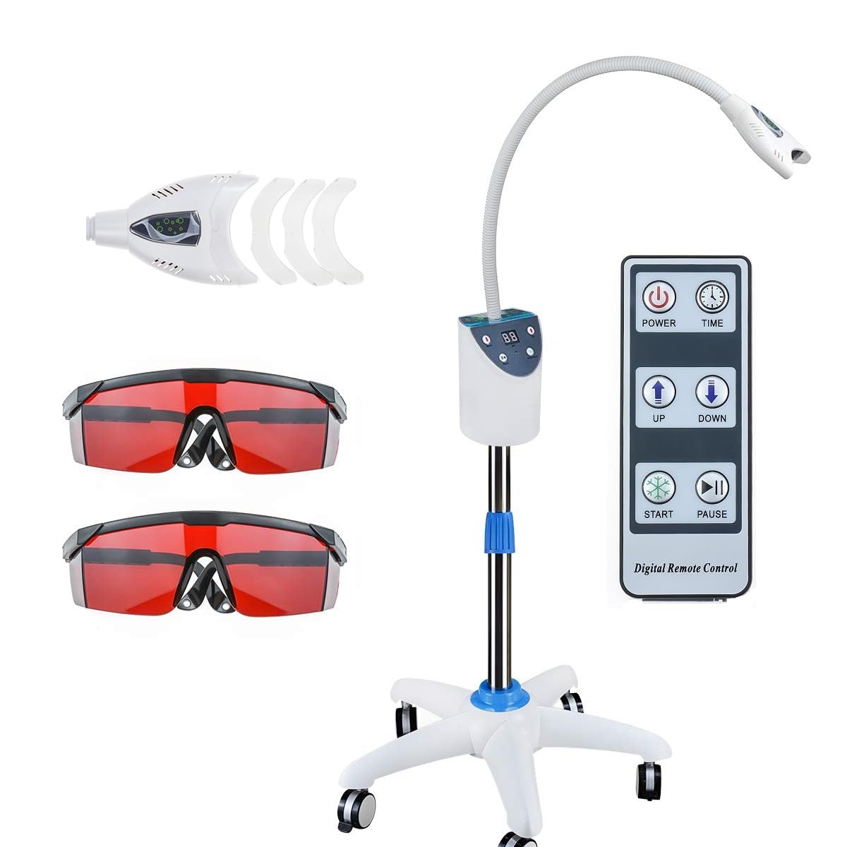 US Stock YF-666 Adjustable Stand Teeth Whitening Lamp 6 LED Cold Light Bleaching System Accelerator with 4 Colors