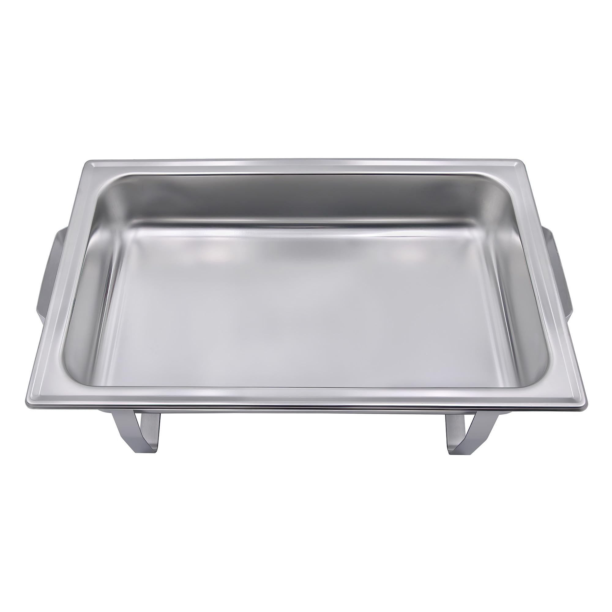 GN-Chafing Dish Speisewärmer Komplettset 1/1 inkl. Gestell mit Tragegriffen und Deckelhalterung, Wasserbadbehälter, GN-Behälter 1/1 65 mm, Brennpastenhalter inkl. Schliessmechanismus