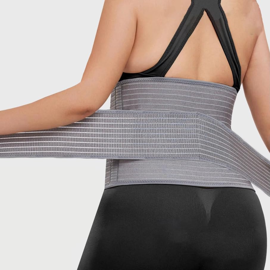 Faja postparto de compresión abdominal ajustable gris miniatura 2
