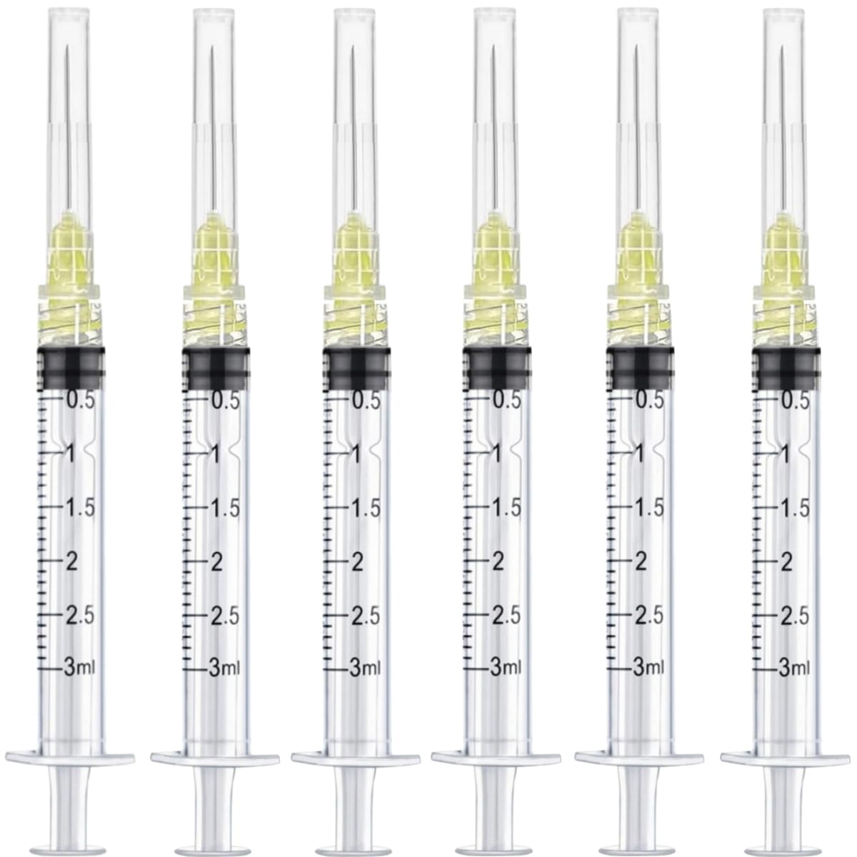 20 Pack 1ml 27Ga - 1 Inch Luer Lock Sample Measuring Syringe Lab Supplies, Individually Sealed Wrapped