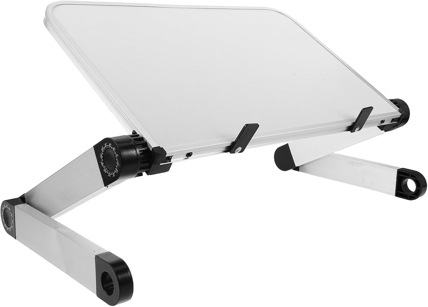 Healifty Adjustable Laptop Stand Desktop Riser with Height Extension Large Foldable Computer Platform for Office and Couch Use, Portable White Two-Section Tablet Holder