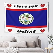 Bulcli Belize belize flag Tapestry Wall Hanging Poster Tapestries Home Decor for Bedroom Living Room 60X40 Inches