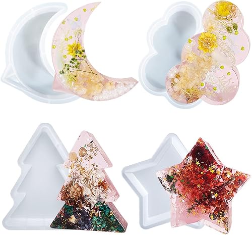 Miniatura 7 de Zayookey Moldes de resina grandes en forma de nube, moldes de silicona, molde de espécimen, molde de fundición de resina epoxi para organizar