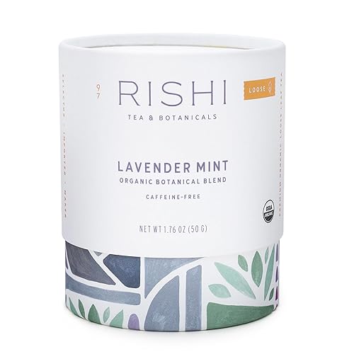 Vista 13 de Rishi Tea Té de hierbas de menta y lavanda, bolsas de bolsitas orgánicas, sin cafeína, lavanda calmante con menta y salvia, 15
