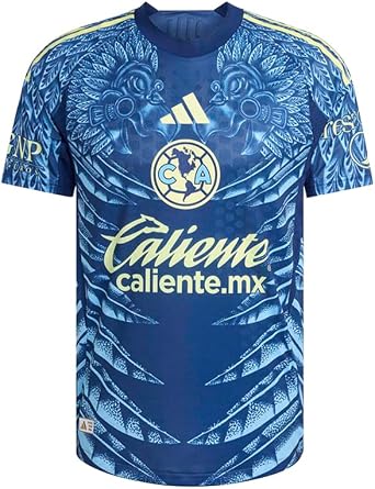 adidas Club America Away Mens Authentic Soccer Jersey 25/26 US, Alpha, XX-Large, Regular, Regular, Blue