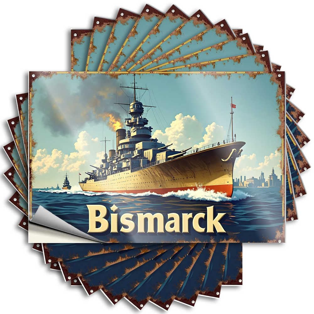 Tattoos Encouragement, Dart Garage Grand Naval Expedition: The Mighty Bismarck Dominates The Seas | Decor(6X9CM)