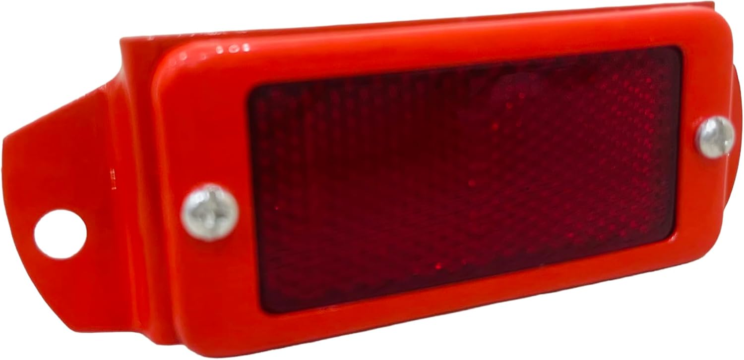 Red Safaty Reflex Reflector 12V Tail Marker Light Rear Safety Light, Universal Fit, 2X Mudguard Reflectors, Compatible with Massey Ferguson 100 Series, Trucks, Trailers, RV, Steel Frame