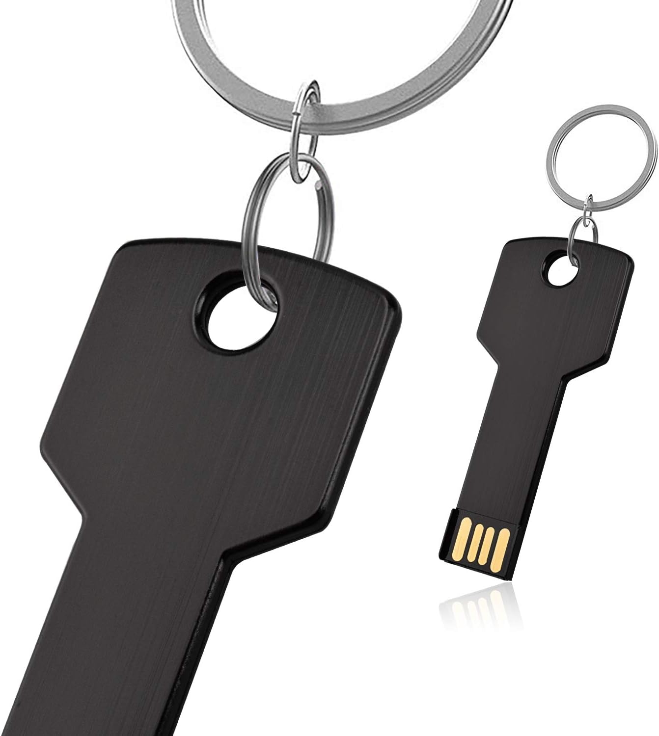RAOYI 10 Pack 4GB USB Flash Drive USB 2.0 Metal Key Shape Memory Stick Thumb Drive Pen Drive-Black