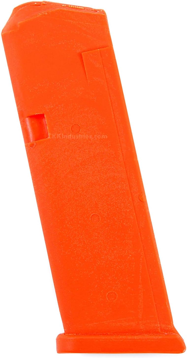 American Safety Trainers - (Compatible with Glock) - Non-Functional Solid Polymer Training Magazines - Blaze Orange - Made in U.S.A - Safe Practice Aide