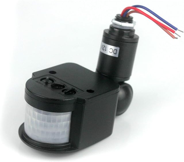 Taikuwu Outdoor DC 12V Automatic Infrared PIR Motion Sensor Switch for LED Light (Black)