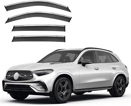 Compatible with Benz GLC MK1-X253 2016-2021, 4Pcs Car Side Window Rain Guards Visor Weather Shield Wind Deflector Exterior Modified Accessories