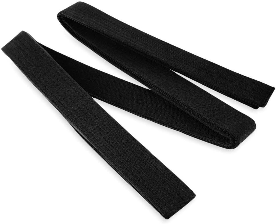 Unisex Martial Arts Belt - Black, Solid, Traditional, Hook and Loop Closure, Machine Washable, For Martial Arts Practitioners, Teenagers and Adults
