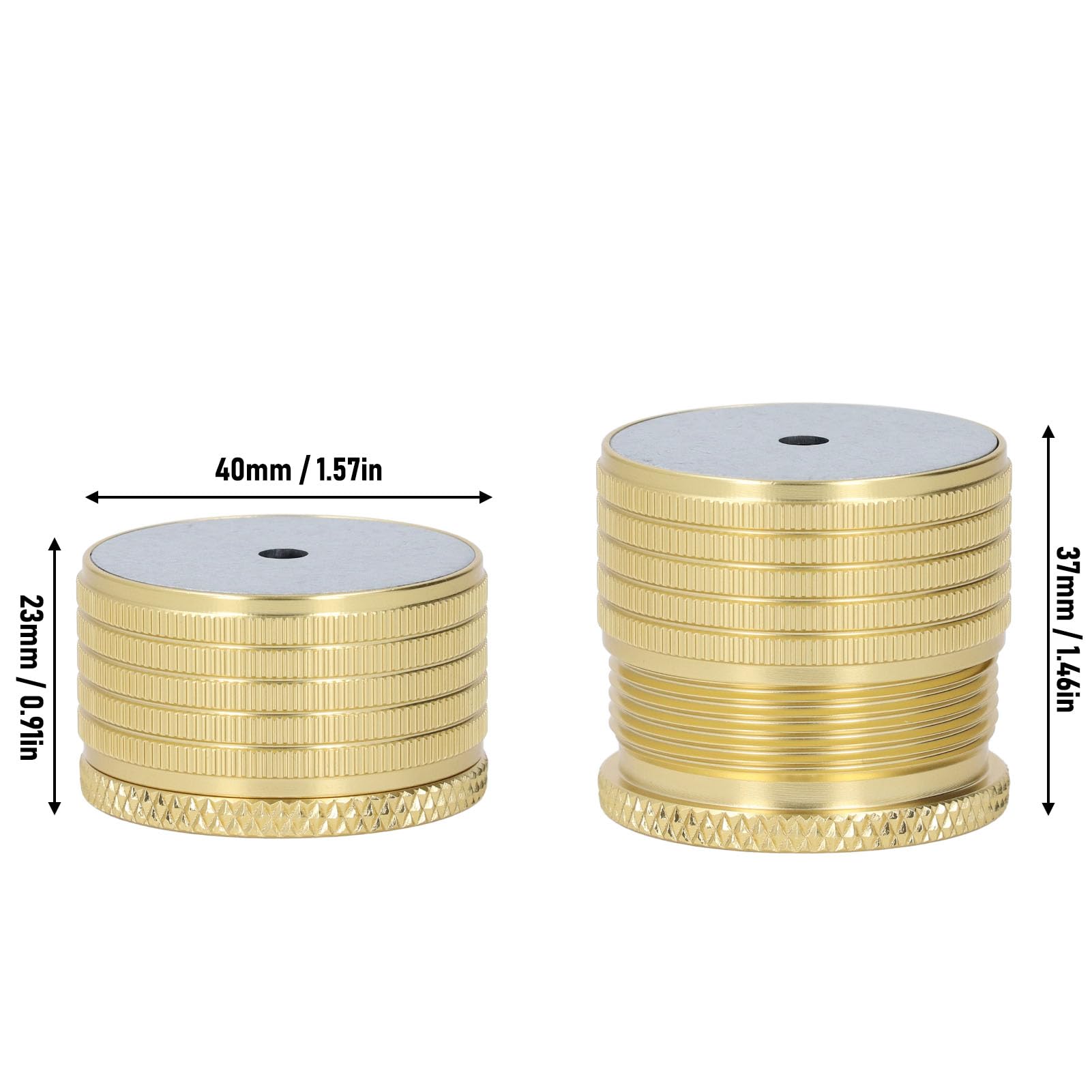 Mavaol Adjustable 2 Pcs Furniture Riser 23-37mm Load Bearing Aluminum Alloy Bed Sofa Table Riser Leg Support (Bright Gold)