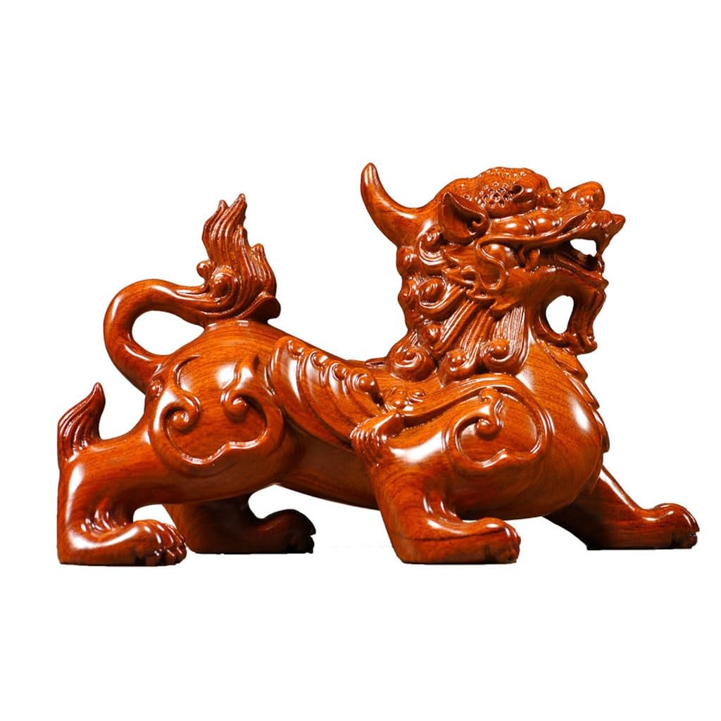 ATREDESES Office Decor Wood Carving Brave Ornament Solid Wood Home Living Room TV Cabinet Decoration Gift Crafts Home Decor(15.74in)