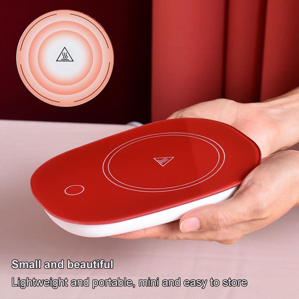 Scalda Tazza USB,Scaldatazze da Caffè,Scalda Tazza,Scalda Bevande,Sottobicchiere Elettrico,Ldeale per la Stagione Invernale,per Caffè,Latte,tè,Acqua,Regalo di Natale,Regalo di Capodanno (Rosso)