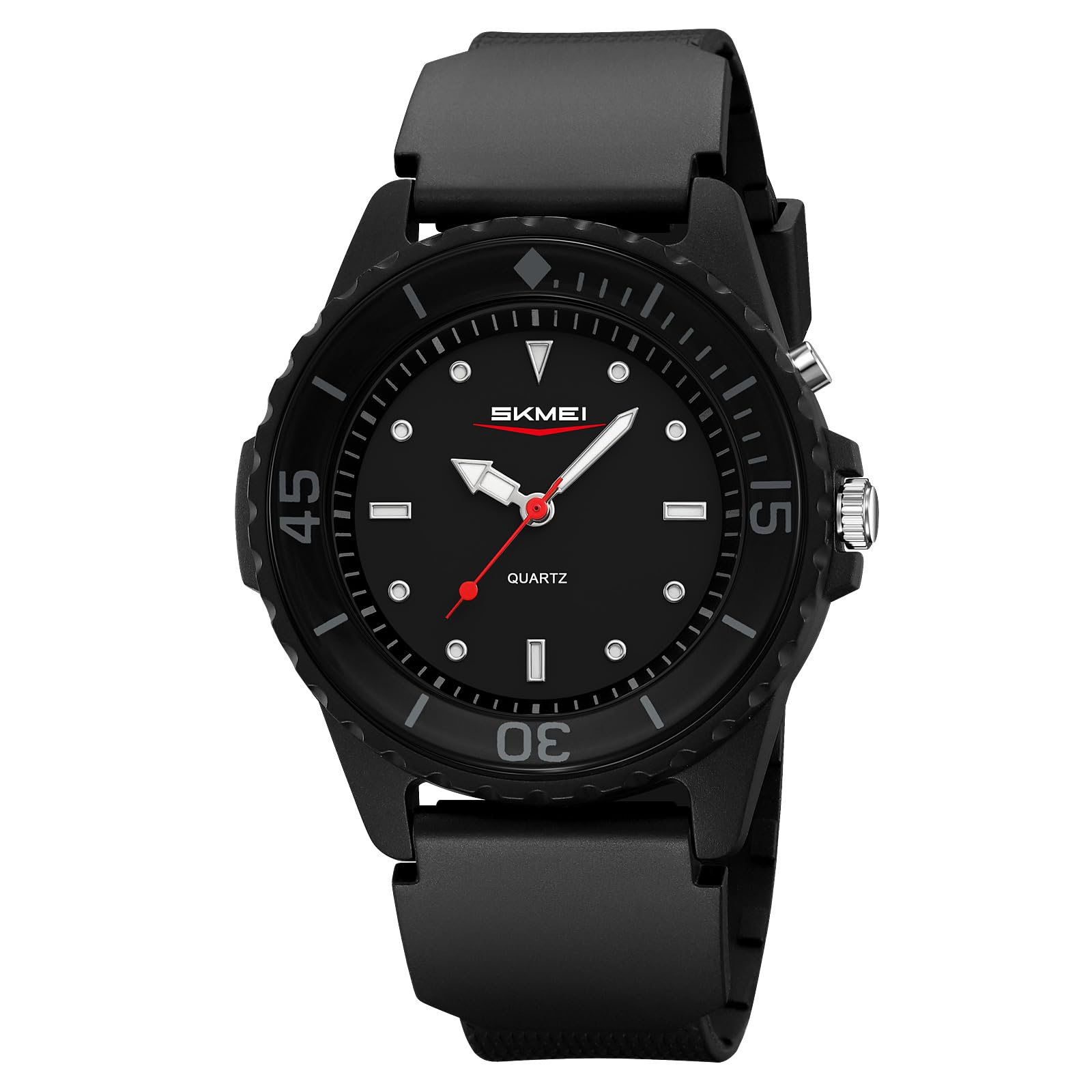 SKMEI Men's Fashion Analog Watches with Waterproof Casual Wristwatch for Women with Lunminous Display BlackBlack-LineScale