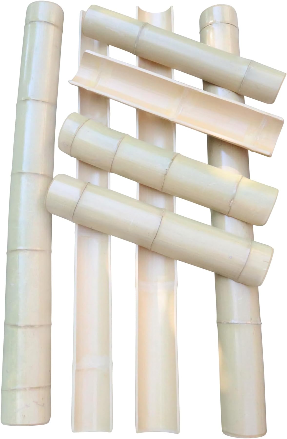 Bamboo channels (half pipe) | Water chutes! | Bamboo channeling | Gutters | Pack of 8 | 4x1mtr 4x0.5mtr