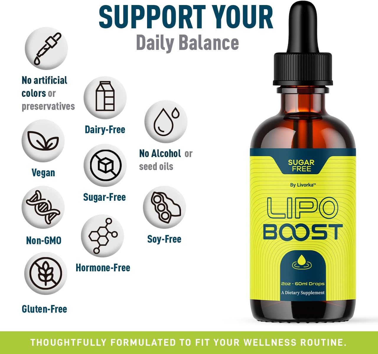 (3 Pack) LipoBoost Drops - LipoBoost Drops Premium Liquid Advanced Formula Support Vitamin Drop Reviews - Maximum Strength, Daily Natural for Overall Health & Wellness, 3 Bottles for 3 Months - Image 5