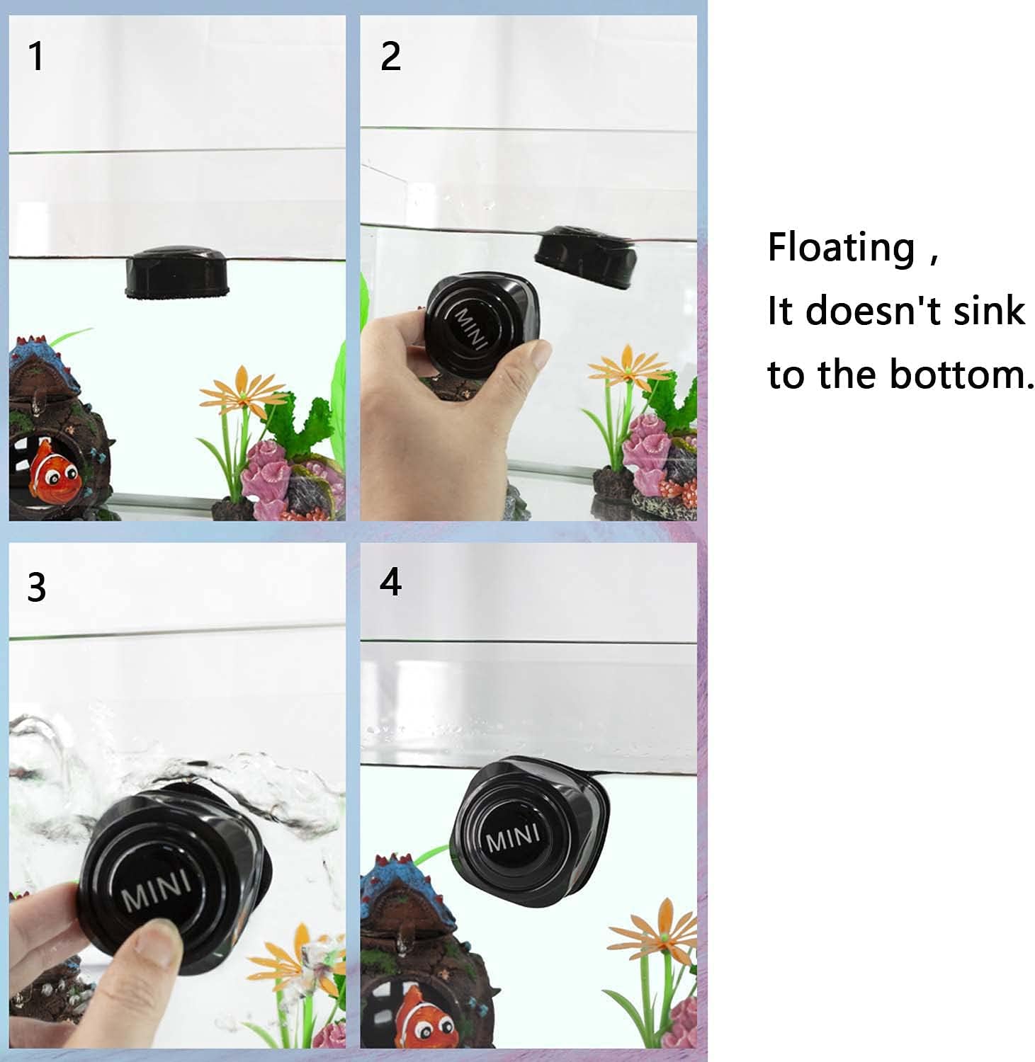Carefree Fish Mini Algae Scrapers Super Magnetic Cleaner Small Fish Tank Glass and Acrylic Aquarium Magenet Brush（3 Models）