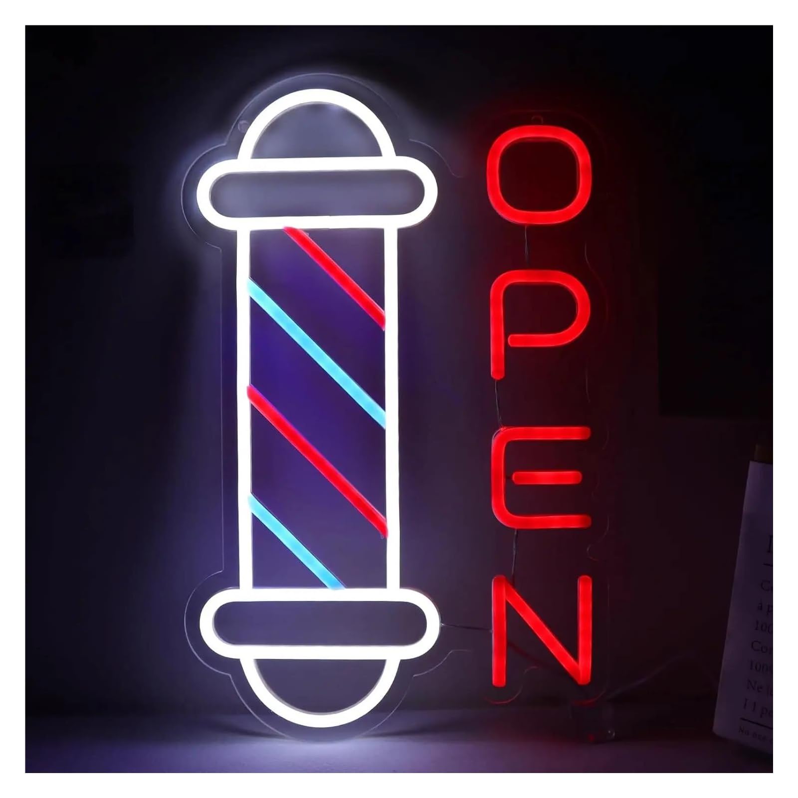 LEMST Signs Lamp Barber Shop Neon Lights USB Powered Adjustable Brightness Cut Hair Neon Lights, Commercial Signs 19.81cmx40.89cm