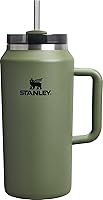 Vista 277 de STANLEY Quencher H2.0 Vaso Térmico con asa y pajilla, 64 onzas, tapa Flowstate de 3 posiciones, gran capacidad para viajes y deportes, vaso de acero