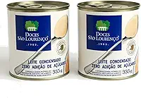 Kit Leite Condensado Diet São Lourenço 335g c/2 latas | Sem Adição de Açúcares, Ideal para Dietas com Restrição de Açúcar